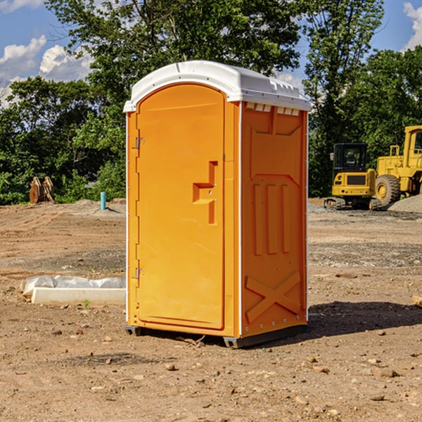 how often are the porta potties cleaned and serviced during a rental period in Baldwin IL